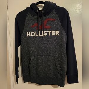 Hollister Women's Navy Heathered Hoodie